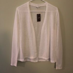 J. Jill Medium White Cardigan Sweater